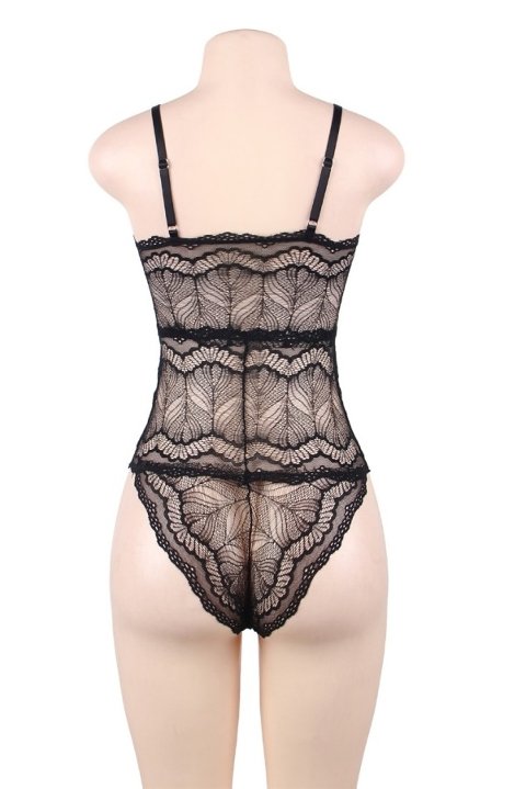 Merry See Dantel İşlemeli Siyah Şık Body Gecelik - Siyah