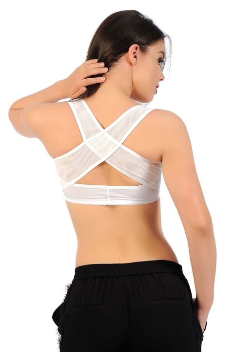 Mikrofiber ve Likra Korse Sistina 795 - Beyaz