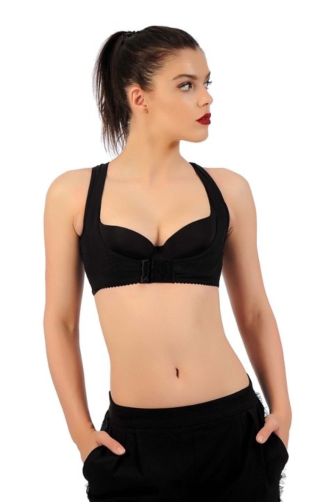 Mikrofiber ve Likra Korse Sistina 795 - Siyah