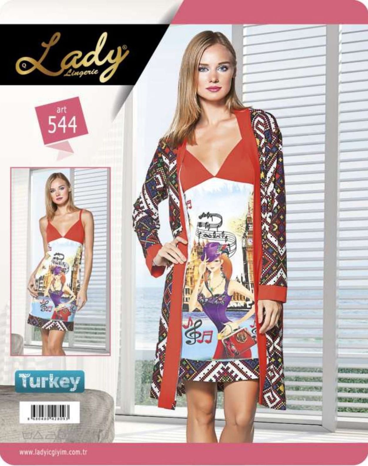 Uzun Pamuklu Sabahlık Takım Lady 544 - Görsel
