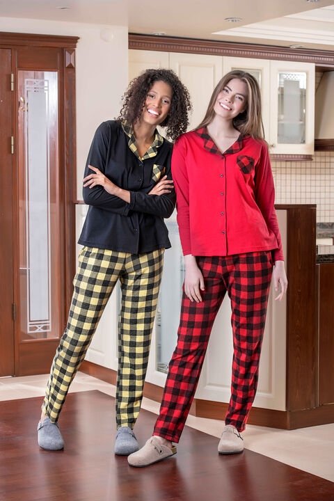 Yeni İnci İki Parçalı Viskon Kadın Pijama Takımı Yeni İnci 1562