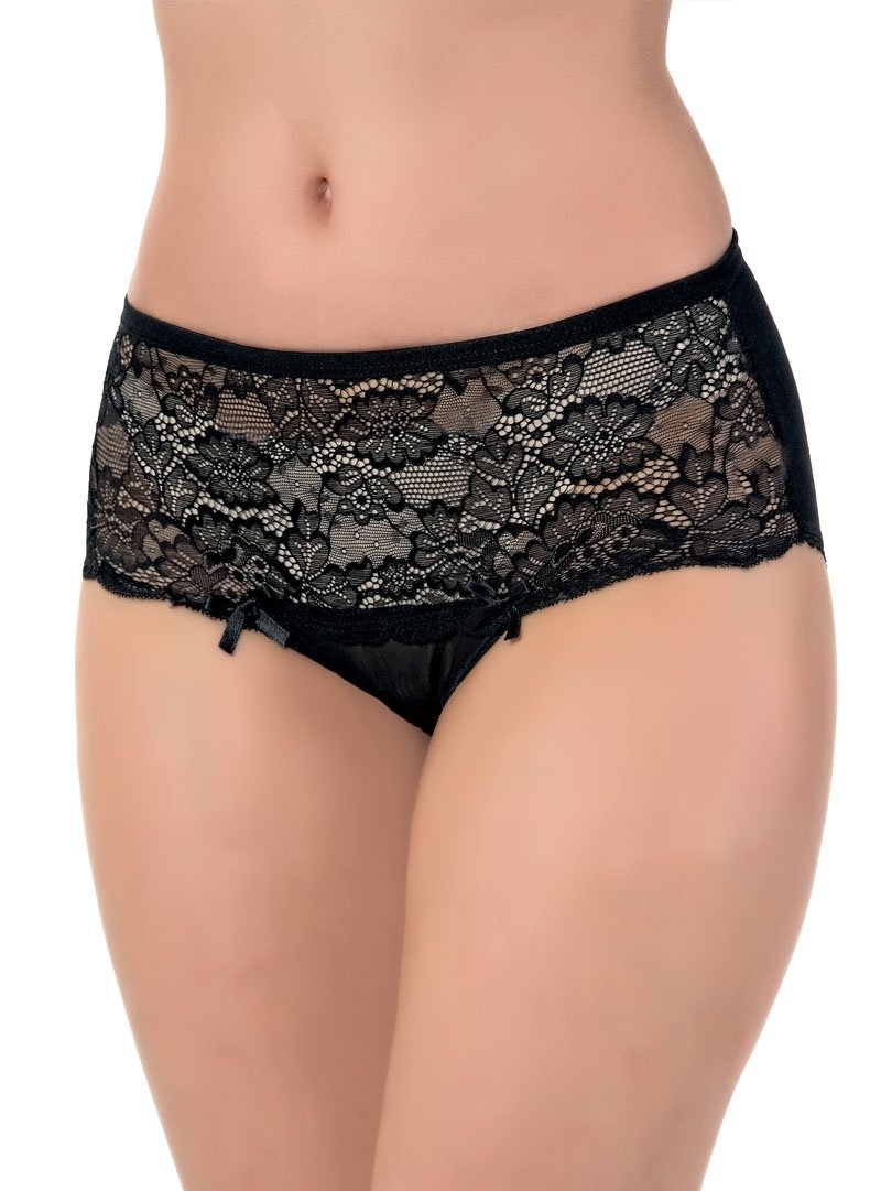 İp Detaylı Dantel Yüksek Bel String Külot Lüx DRM 2503 - Siyah