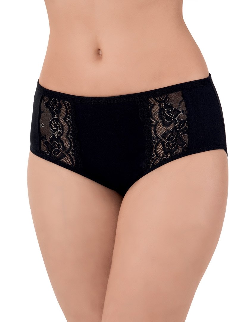 Dantelli İp Detaylı Bato Külot  Lüx 2500 - Siyah