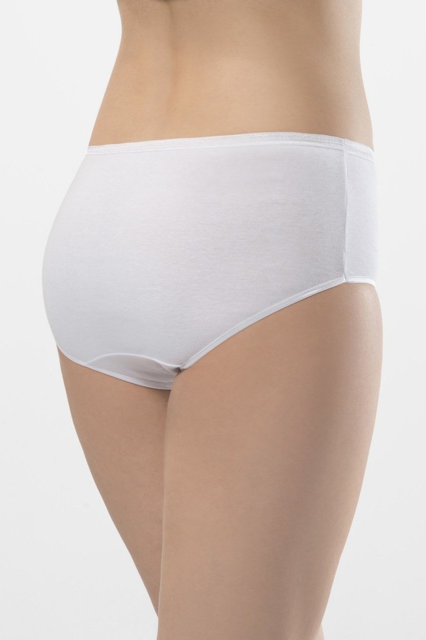 Yüksek Bel Destekli Ribana Bikini Külot Türen 234 - Beyaz