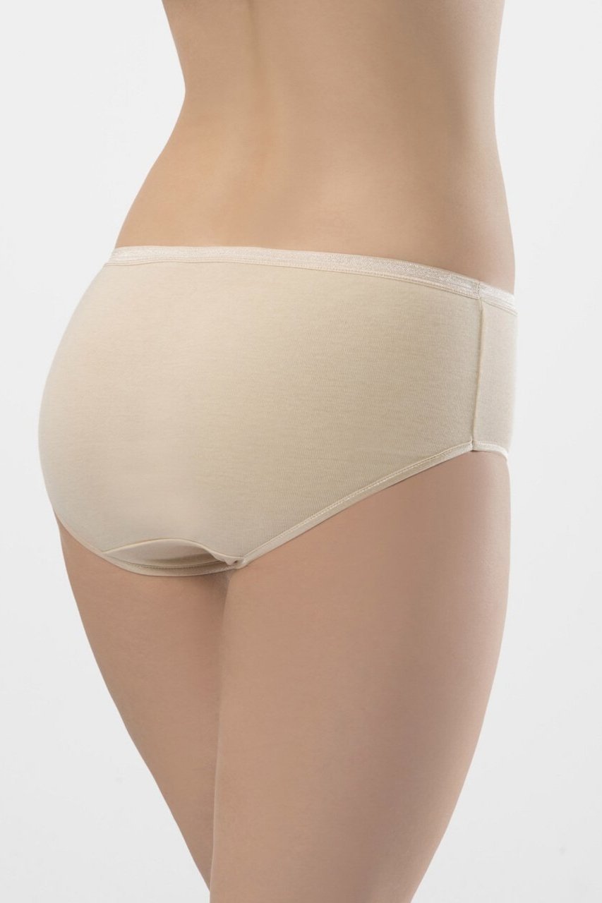 Pamuklu Düz Lastikli Slip Külot 2'li Paket Türen 234 - Ten