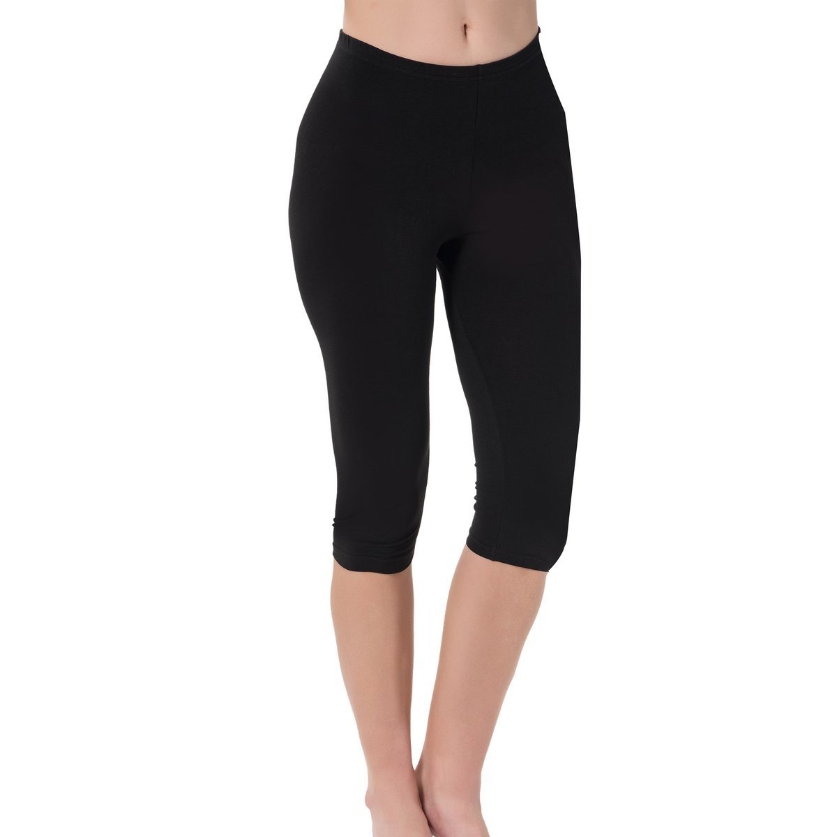 Yüksek Bel Esnek Kapri Tayt Kadın Lüx 4003 - Siyah