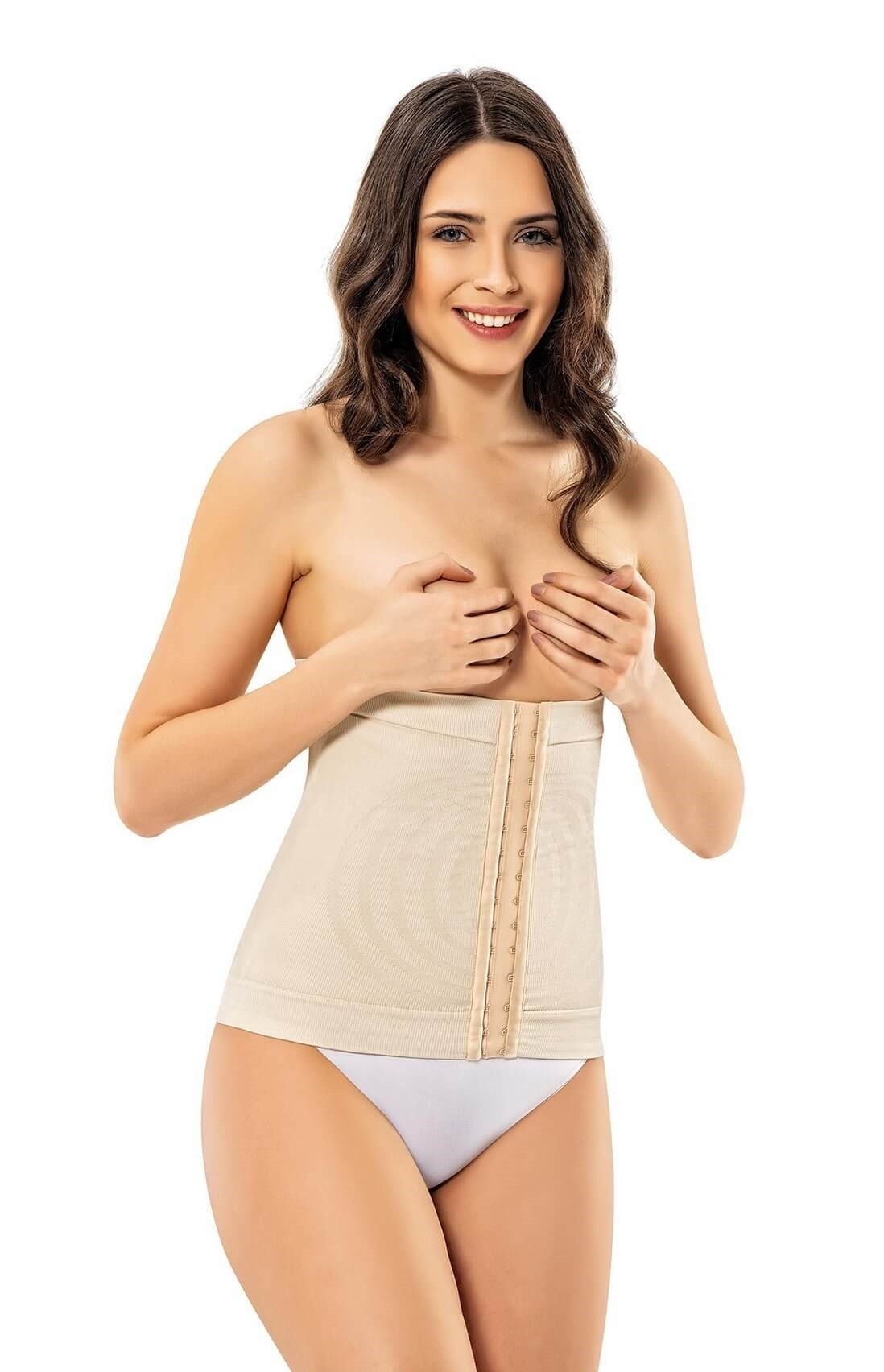 Dikişsiz Yüksek Bel Korse Siyah Kadın Miss Modinn 1114 - Ten