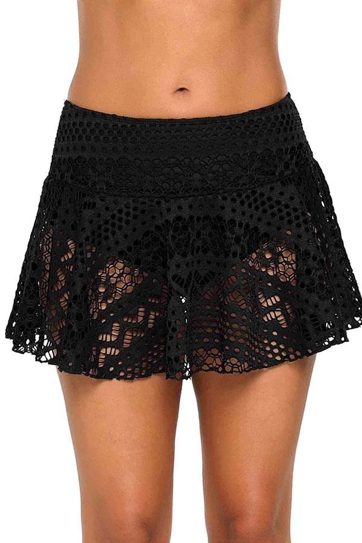 Angelsin Dantel Etekli Bikini Alt - Siyah