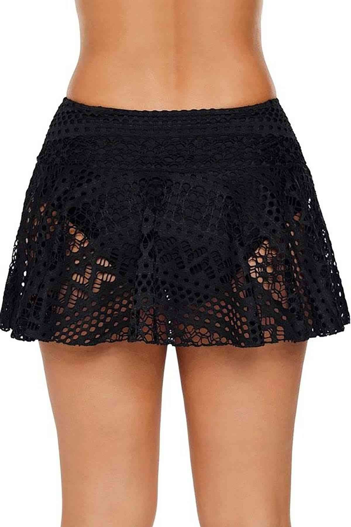 Angelsin Dantel Etekli Bikini Alt - Siyah