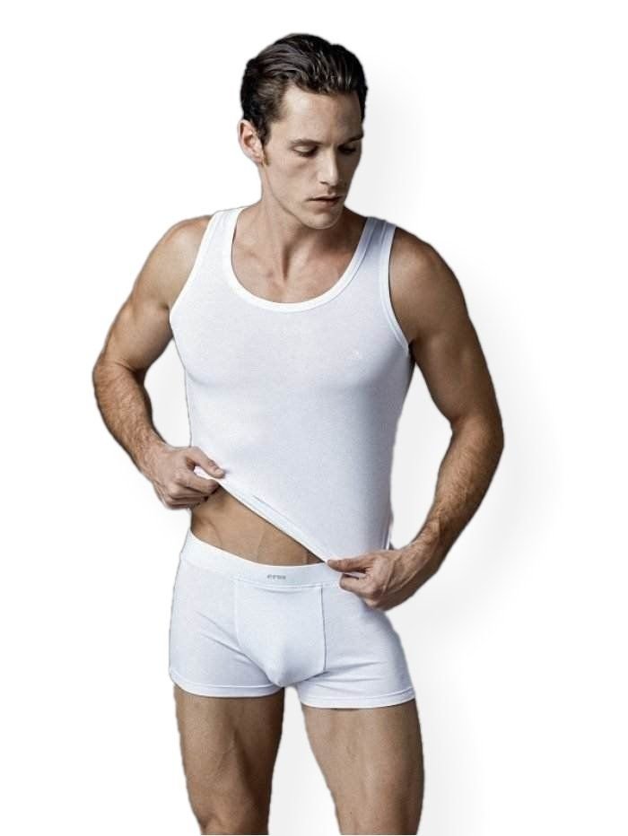 Pamuklu Beyaz Somon Atlet Boxer Takım Eros 104 - Beyaz