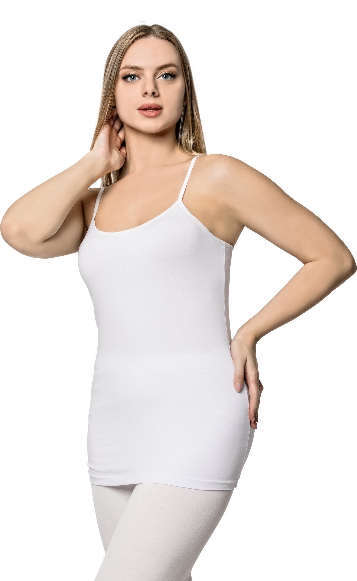 Pamuklu Askılı Nefes Alan Atlet Lüx DRM 053 - Beyaz