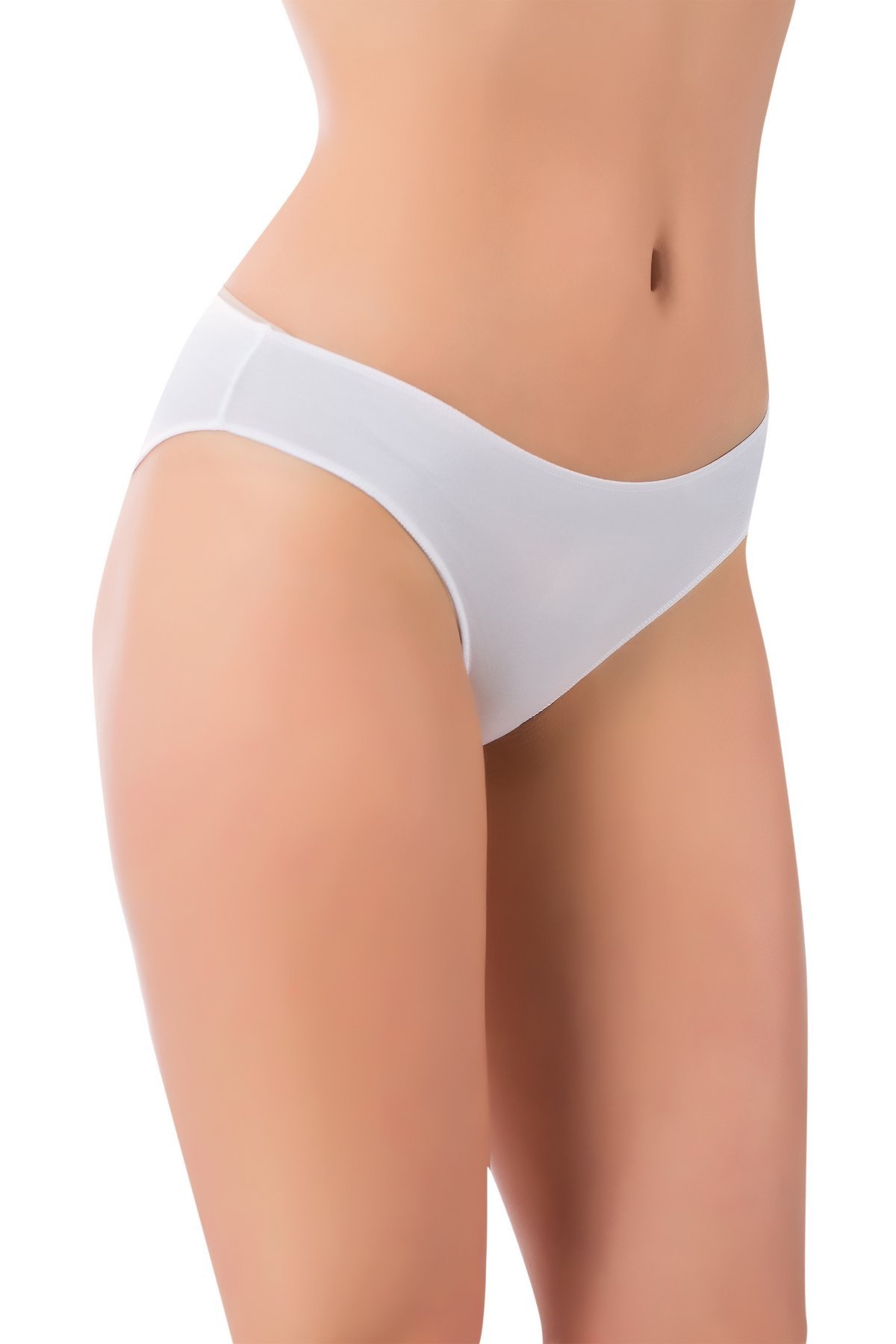 Pamuklu Yüksek Bel Bikini Külot Lüx DRM 3140 - Beyaz