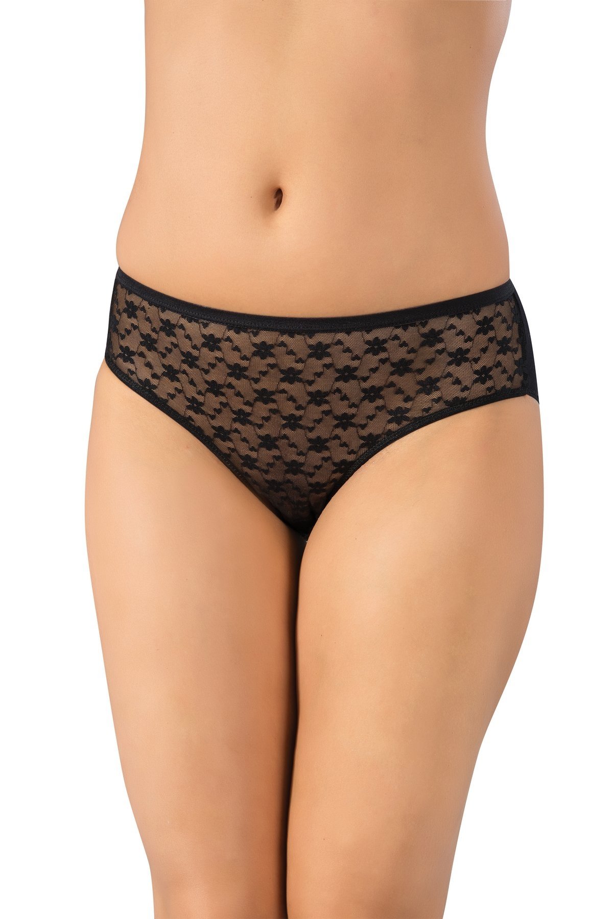 Yüksek Pamuk Oranlı Dantelli Slip Külot Lüx DRM 3110 - Siyah