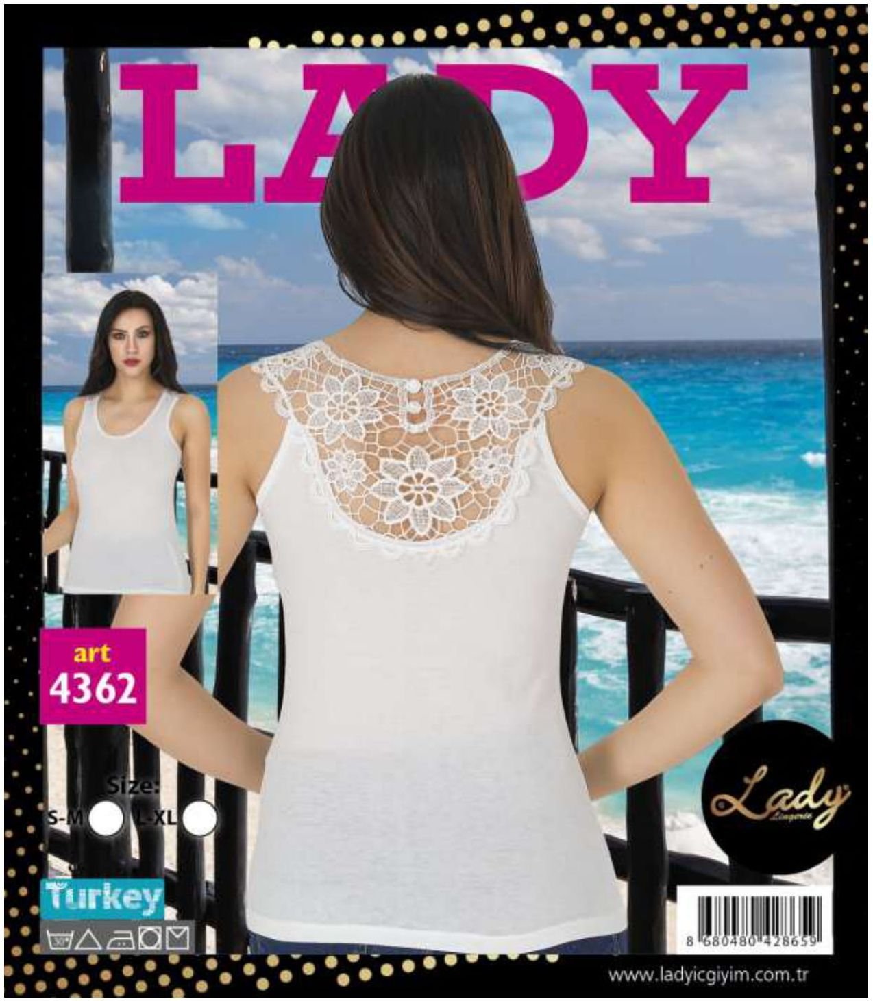 Beyaz Nefes Alan Pamuklu Bluz Lady 4362 - Görsel