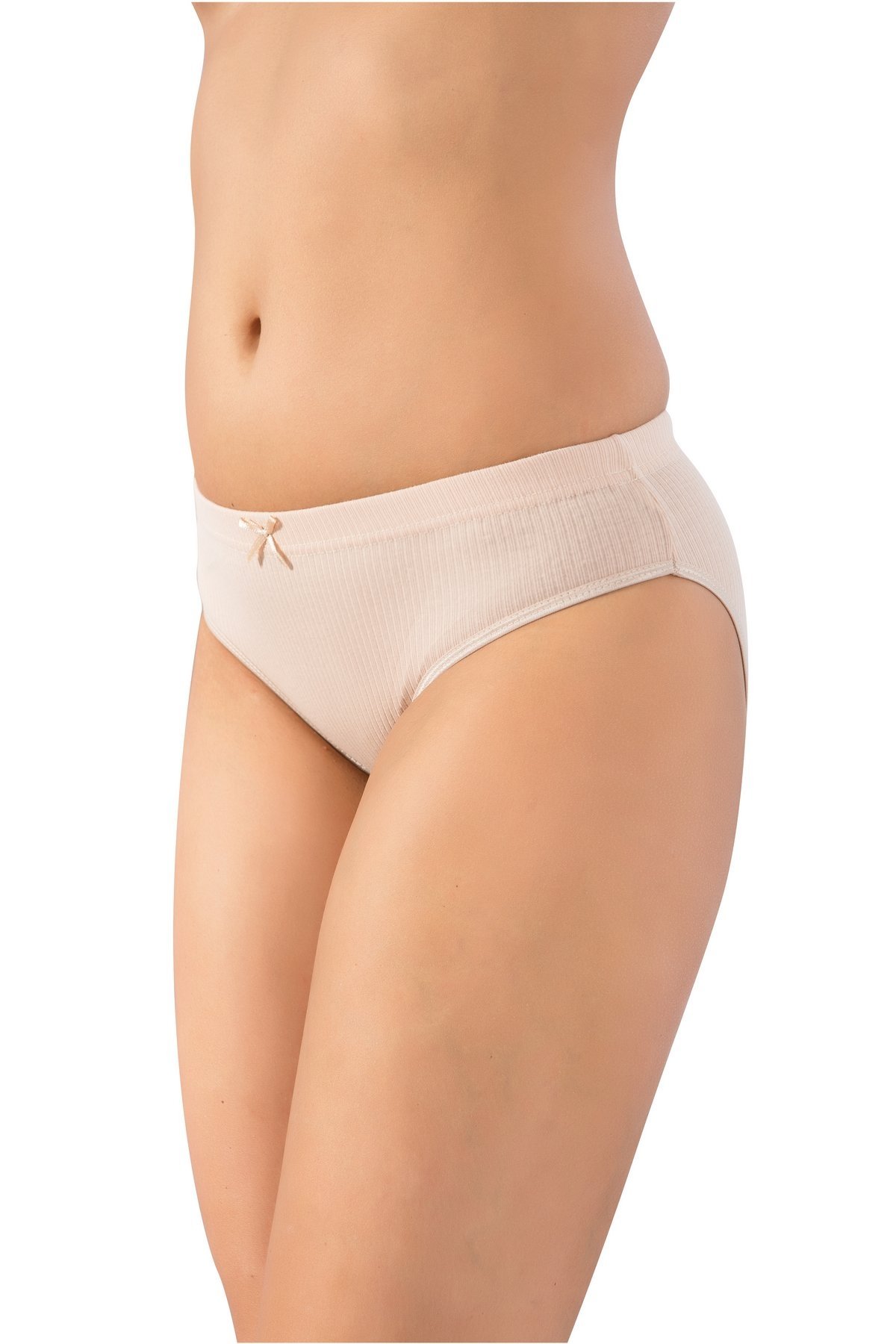 Pamuklu Yüksek Bel Bikini Külot Lüx DRM 036 - Ten