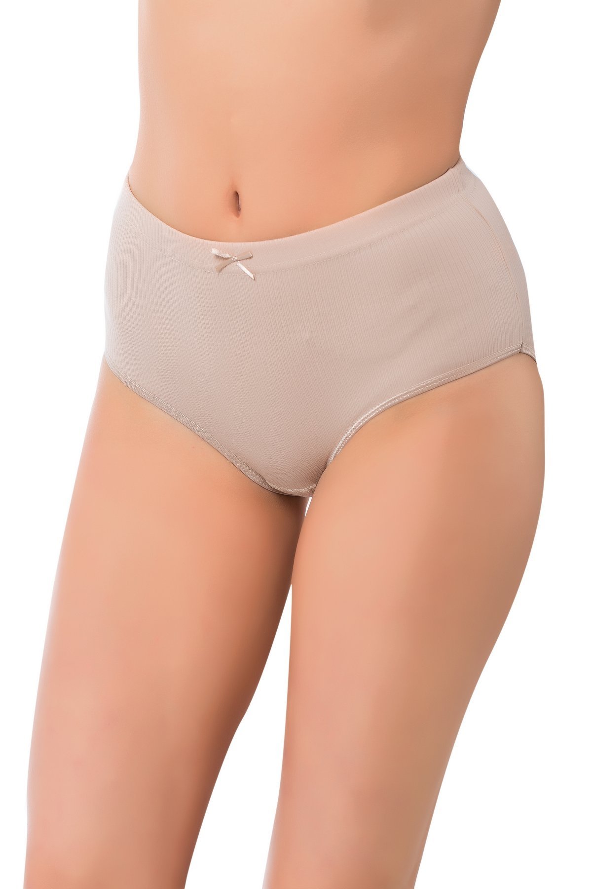 Yüksek Bel Dikişli Pamuklu Külot Lüx DRM 035 - Ten