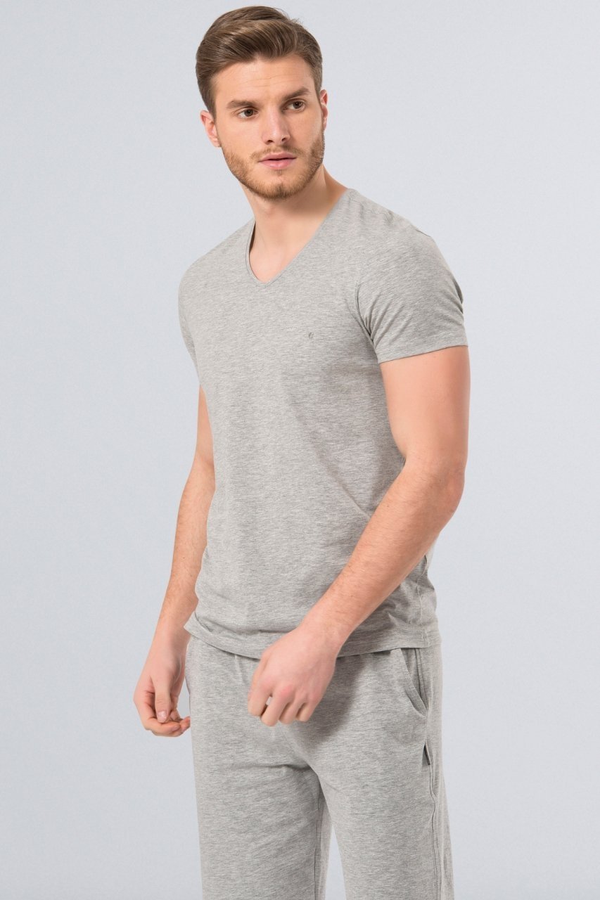 Slim Fit Gri Pamuklu Erkek Atlet Cacharel 2170 - Gri