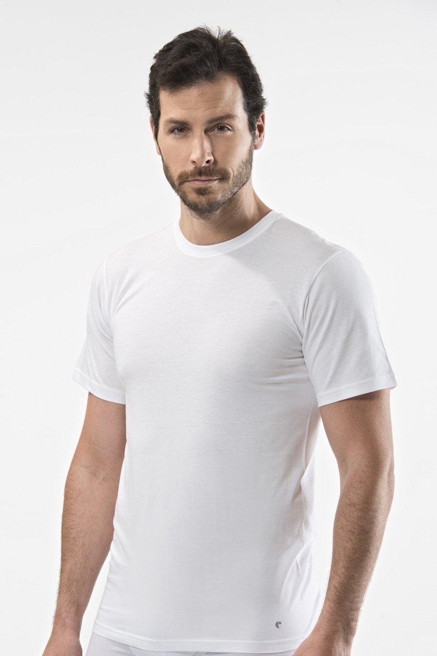 Pamuklu Ribana O Yaka Atlet Cacharel 1103 - Beyaz