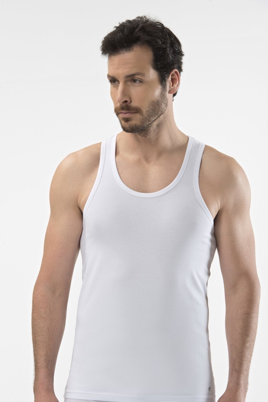 Pamuklu Ribana Kesim Spor Atlet Cacharel 1302 - Beyaz