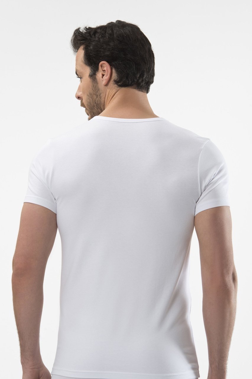 Pamuklu V Yaka Kısa Kollu Atlet Cacharel 1306 - Beyaz