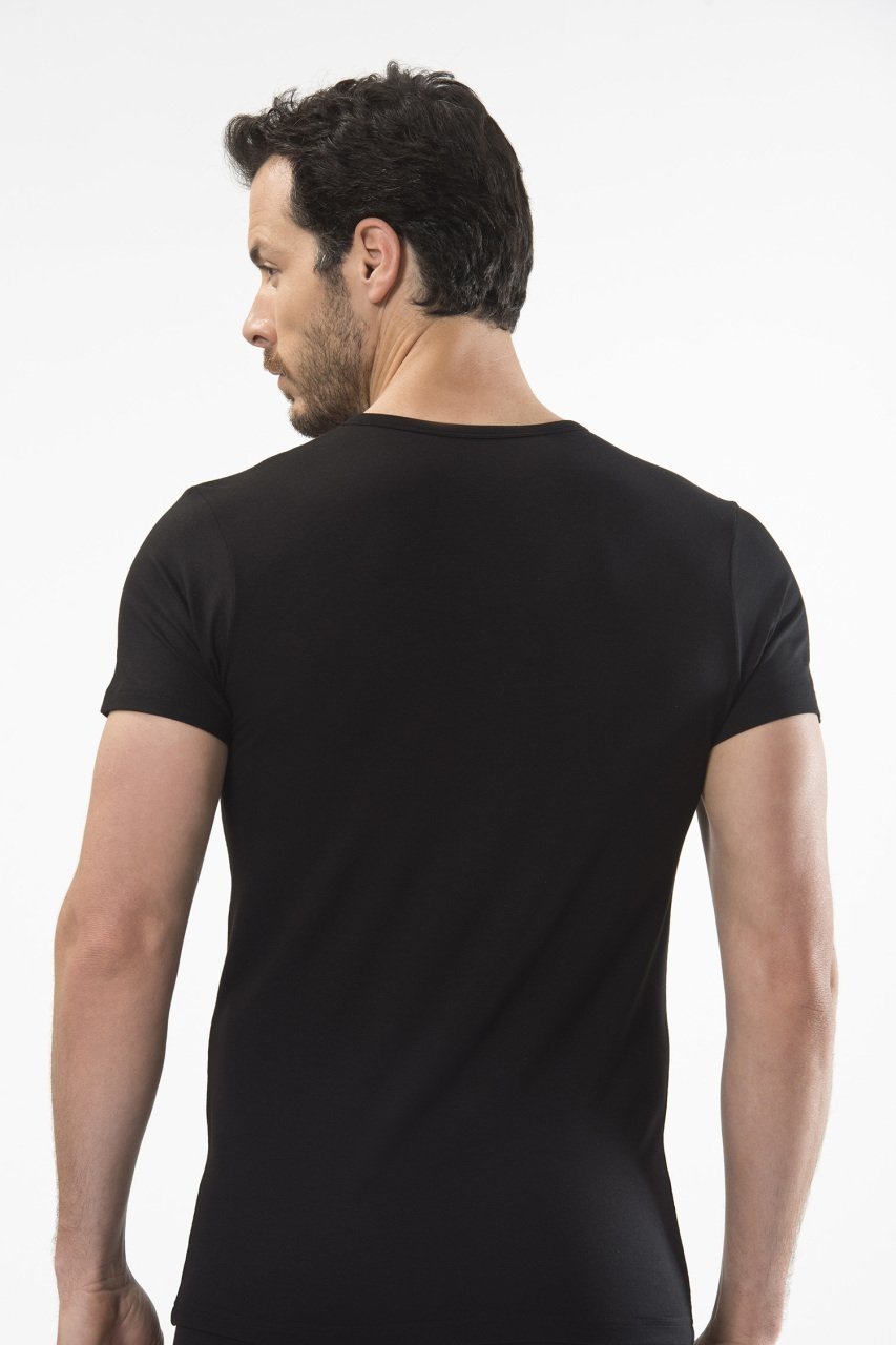 Pamuklu V Yaka Erkek Atlet Cacharel 1402 - Siyah