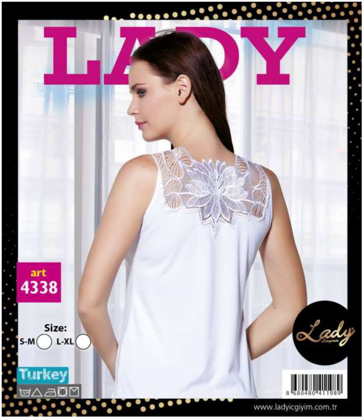 Pamuklu Çiçek Figürlü Atlet Kadın Lady 4338 - Beyaz