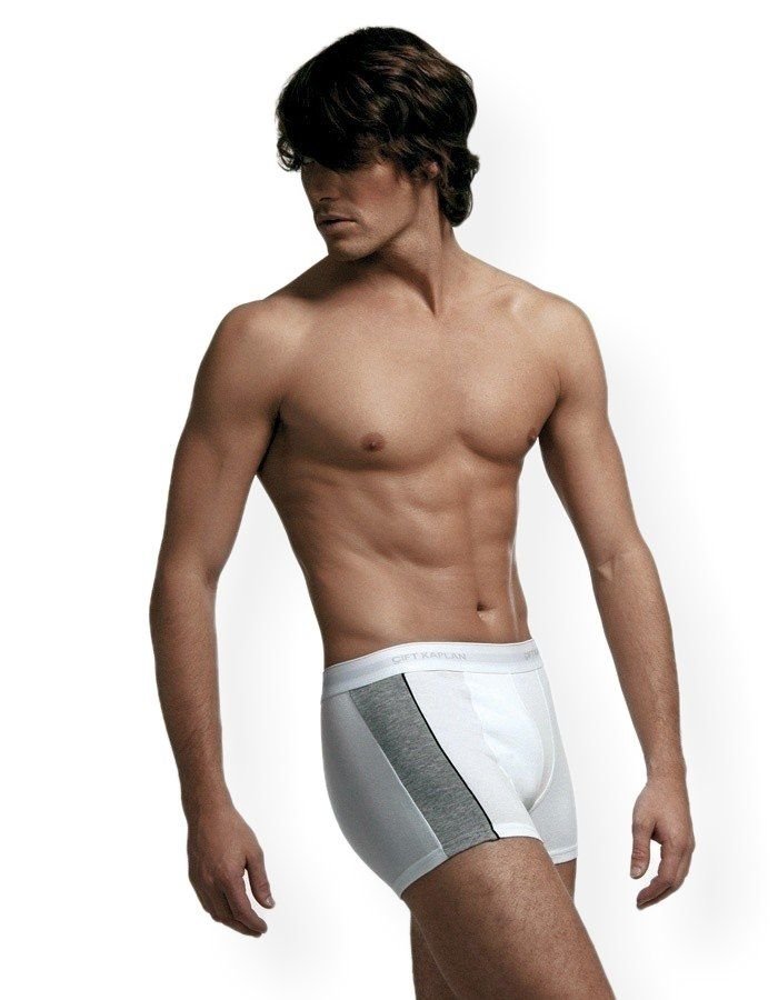 Pamuklu Elastan Boxer Çift Kaplan 850 - Beyaz