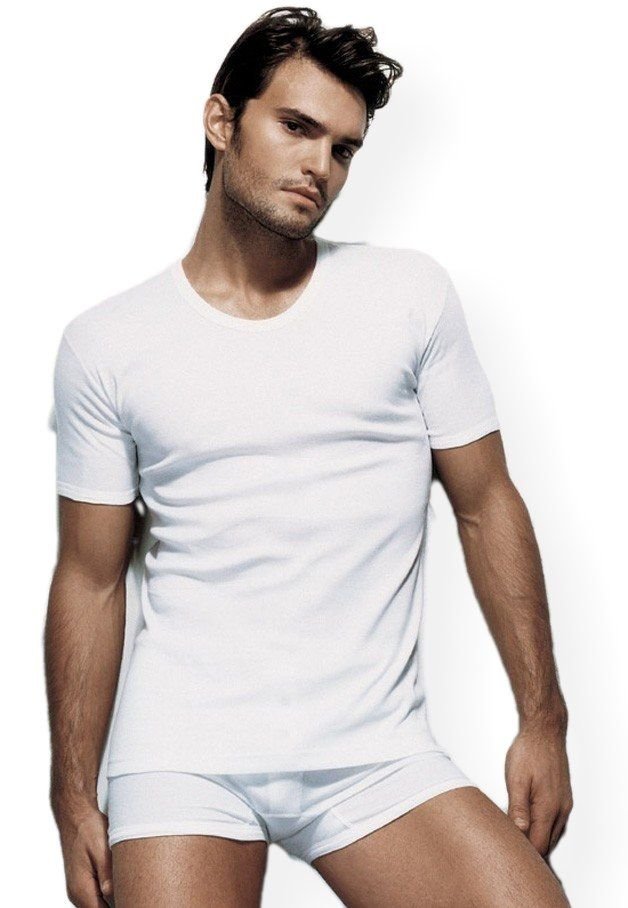 Ribana Kesim Pamuklu T-Shirt Çift Kaplan 640 - Beyaz