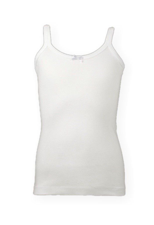 Pamuklu Geniş Askılı Kız Çocuk Atlet Çift Kaplan 506 - Beyaz