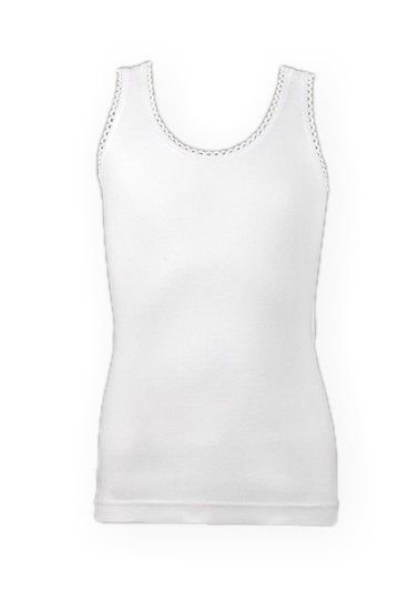 Pamuklu Geniş Askılı Atlet Çocuk Çift Kaplan 500 - Beyaz