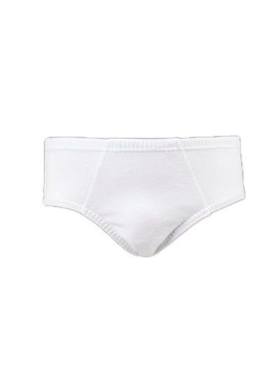 Pamuklu Yumuşak Lastikli Erkek Çocuk Külot Çift Kaplan 740 - Beyaz