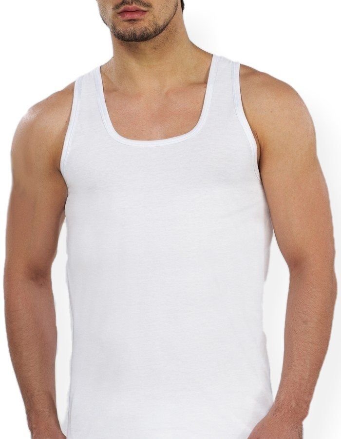 Pamuklu Ribana Askılı Atlet Çift Kaplan 770 - Beyaz