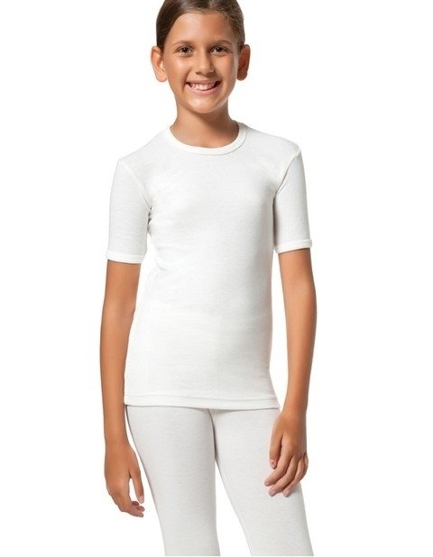 Pamuklu Viloft Termal Çocuk Fanila Çift Kaplan 1020 - Beyaz