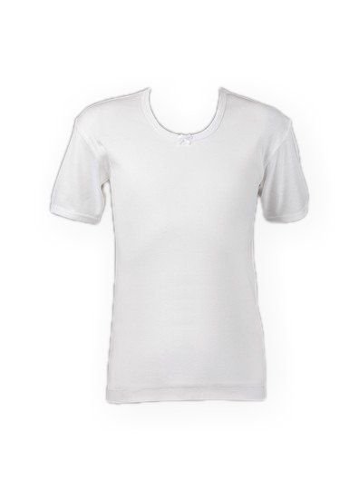 Pamuklu Yarım Kol Kız Çocuk Atlet Çift Kaplan 510 - Beyaz