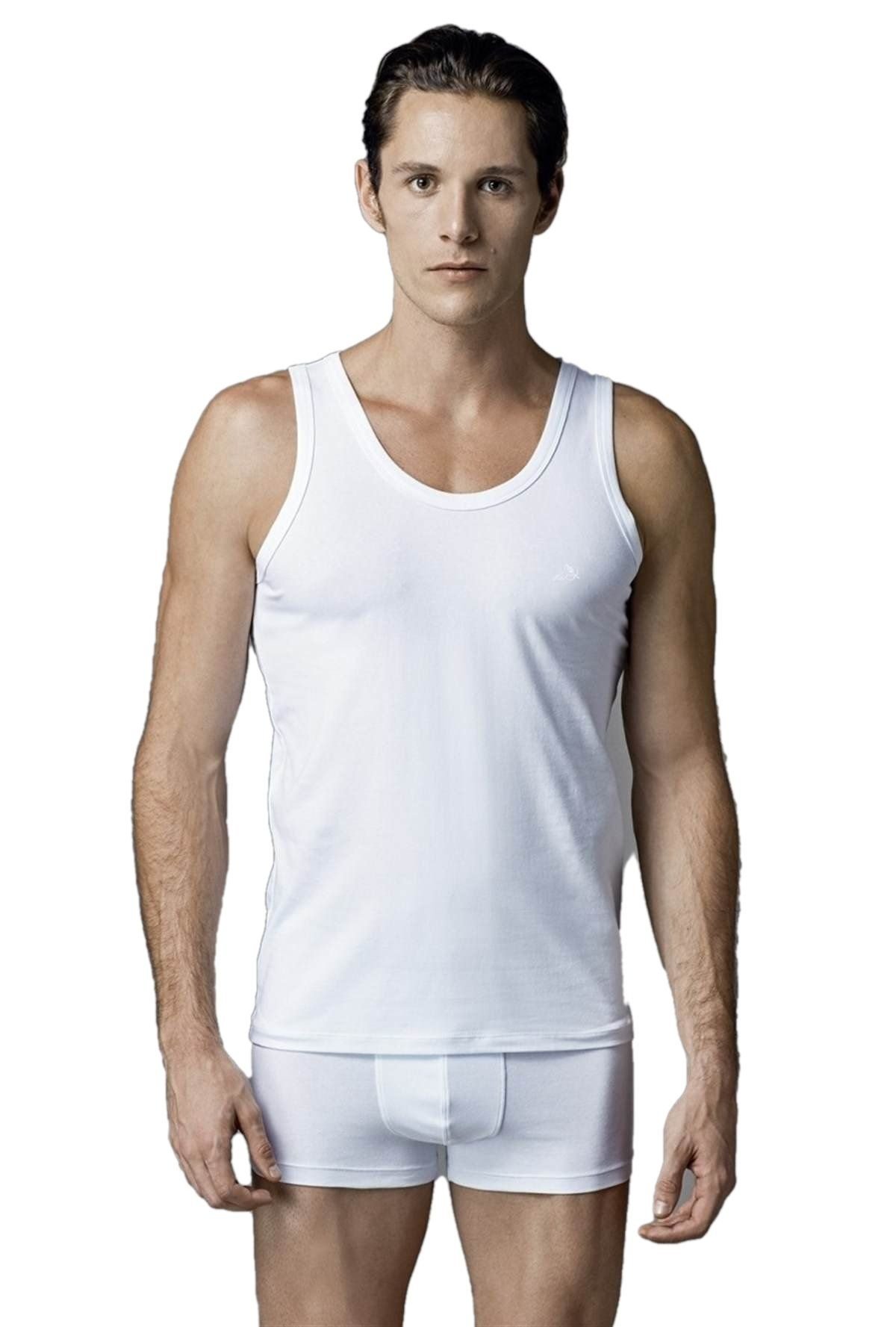 Pamuklu Esnek Askılı Atlet 2 li Eros 001 - Beyaz