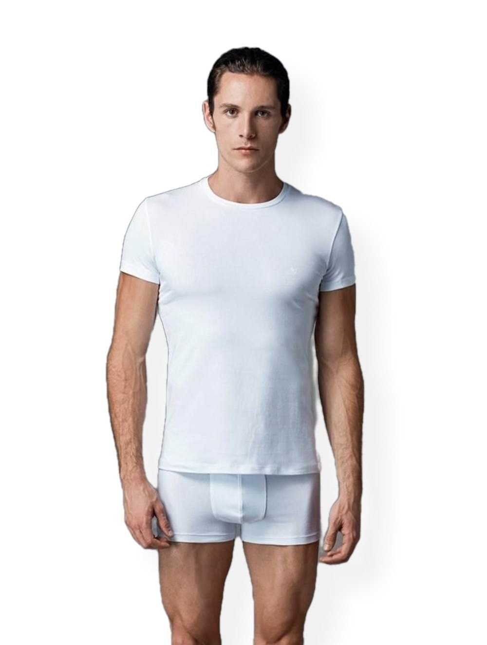 Ribana O Yaka Pamuklu Atlet 2'li Eros 004 - Beyaz