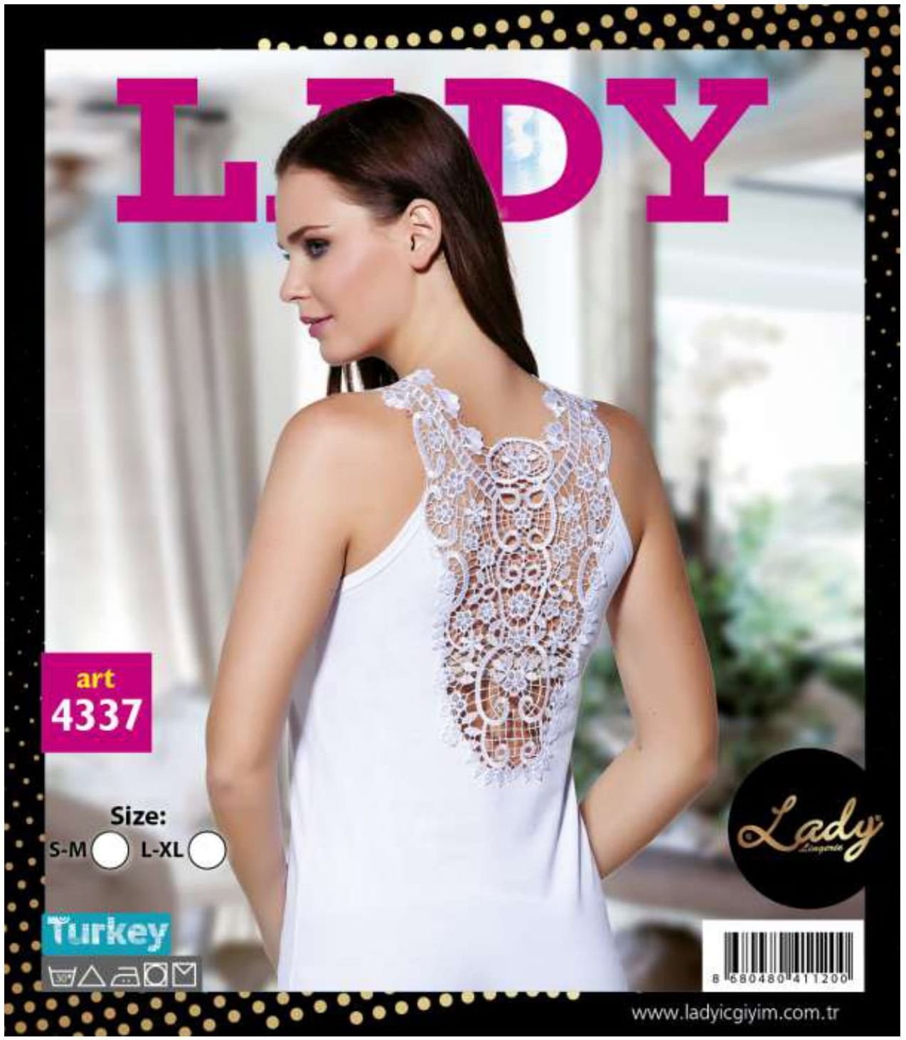 Pamuklu Dantel İşlemeli Atlet Kadın Lady 4337 - Görsel