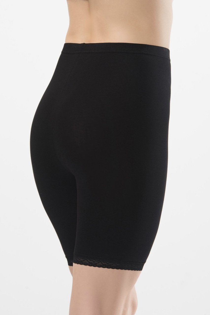 Yüksek Bel Dantelli Kısa Tayt Türen 285 - Siyah