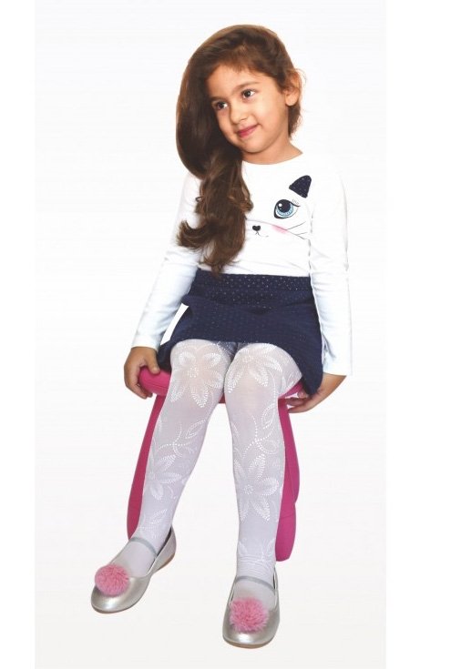 Kaydırmaz Taban Pamuklu Çocuk Külotlu Çorap Daymod 2125082 - Beyaz