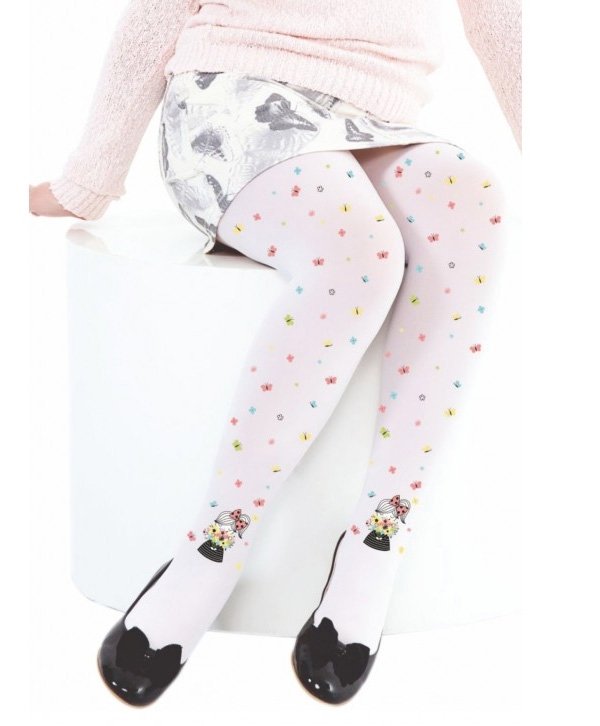 Yüksek Pamuklu Kaydırmaz Taban Çocuk Külotlu Çorap Daymod 2125145 - Beyaz