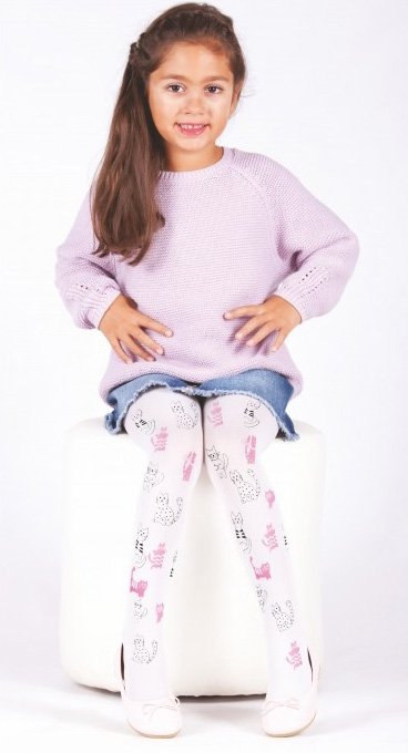 Pamuklu Kaydırmaz Çocuk Külotlu Çorap Daymod 2125080 - Beyaz