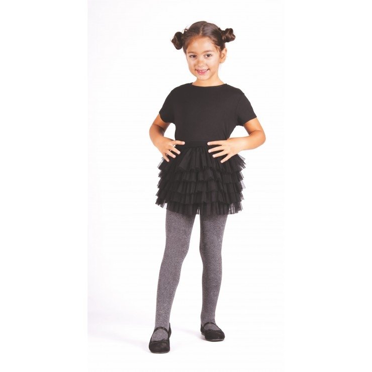 Pamuklu Kaydırmaz Tabanlı Çocuk Külotlu Çorap Daymod 2125131 - Gri-Melanj