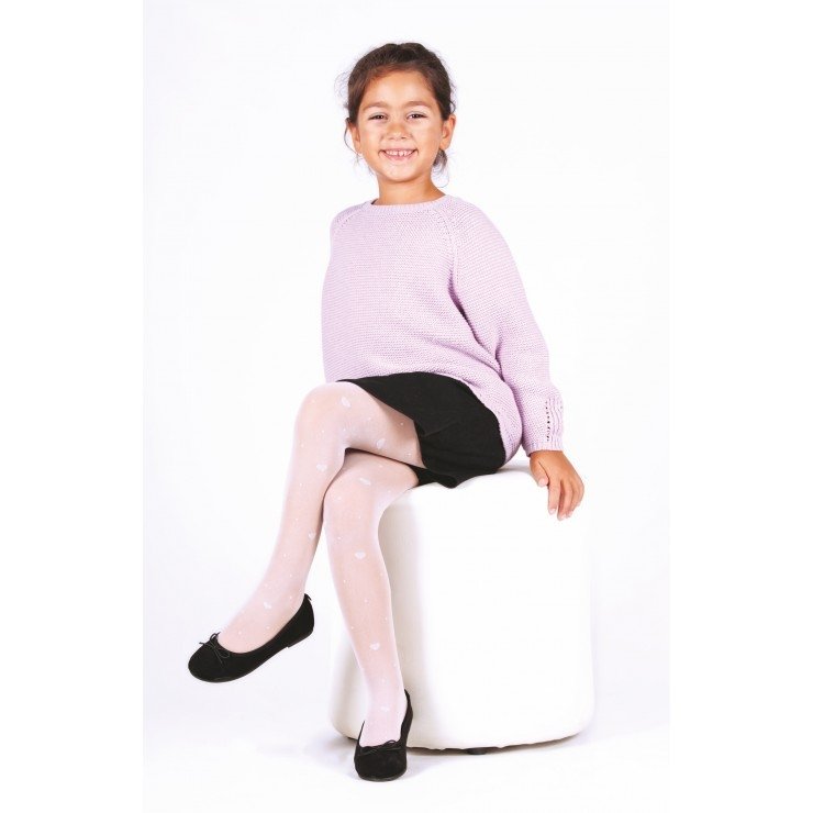 Yüksek Pamuk Oranı Kaydırmaz Daymod LİNA Çocuk Külotlu Çorap 2121028 - Beyaz