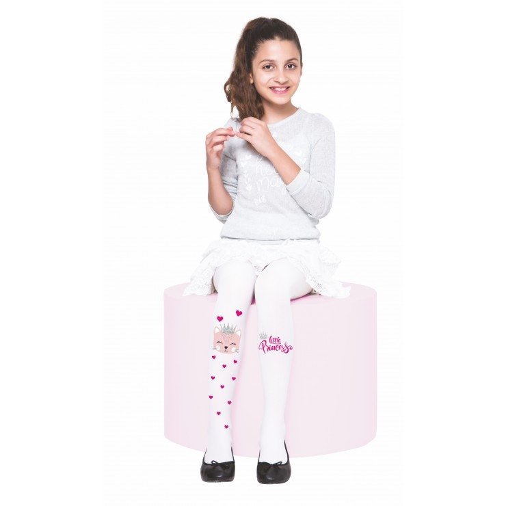 Yüksek Pamuk Oranı Kaydırmaz Taban Çocuk Külotlu Çorap Daymod 2125108 - Beyaz