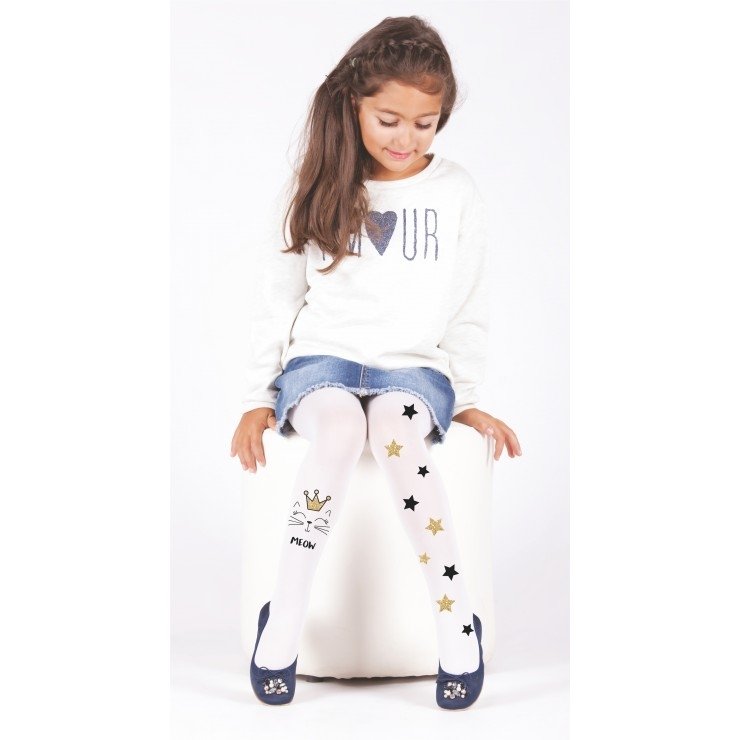 Yüksek Pamuk Oranı Kaydırmaz Taban Çocuk Külotlu Çorap Daymod 2125114 - Beyaz