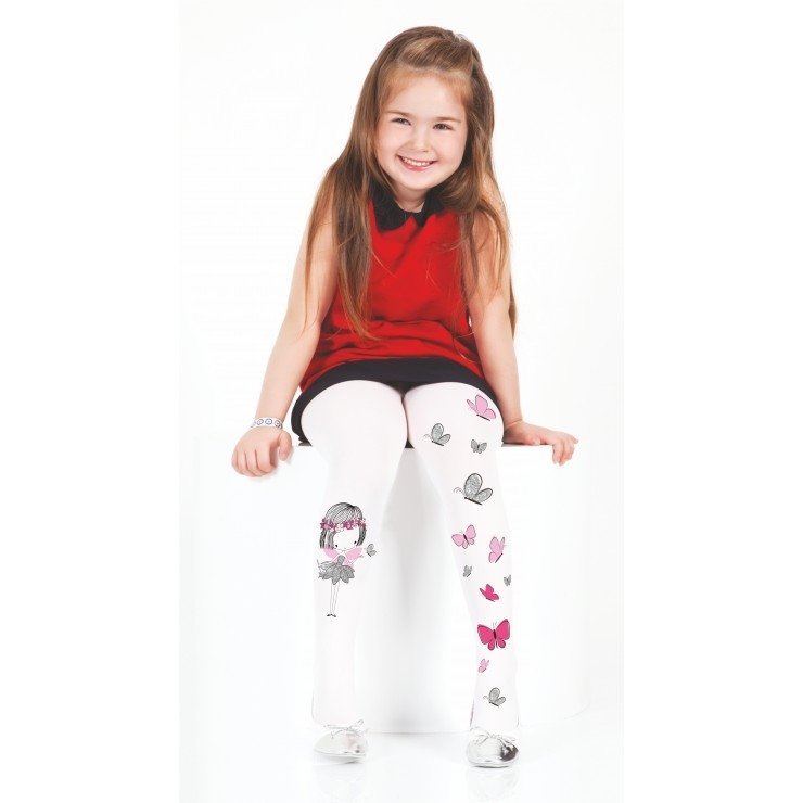 Yüksek Pamuklu Kaydırmaz Çocuk Külotlu Çorap Daymod 2125122 - Beyaz