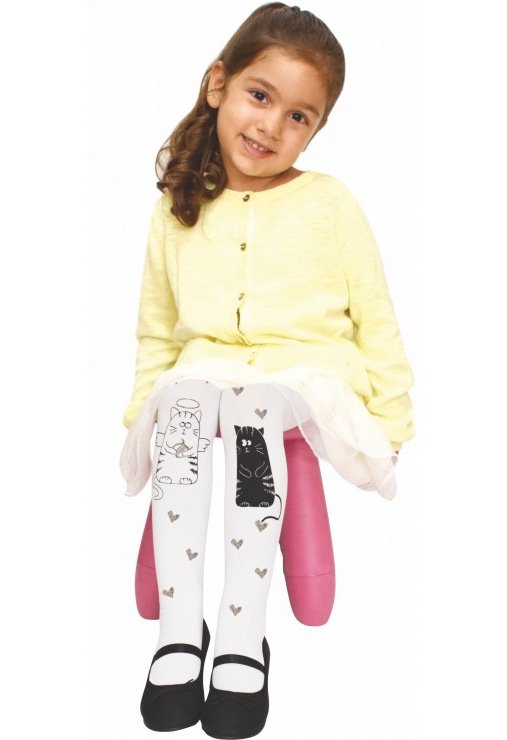 Yüksek Pamuklu Çocuk Külotlu Çorap Daymod 2125081 - Beyaz