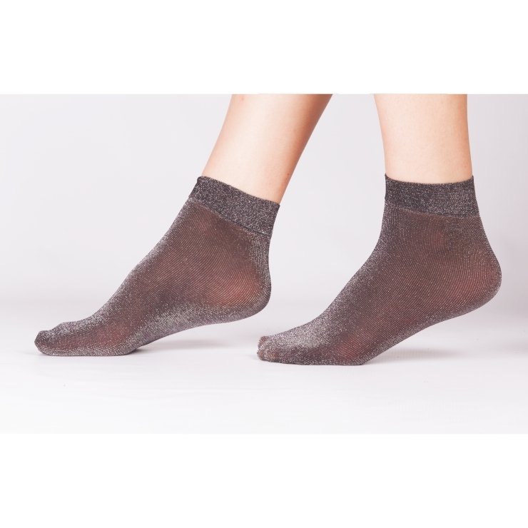 Düşük Denye Kadın Soket Çorap Daymod 1521129 - Siyah-Gümüş