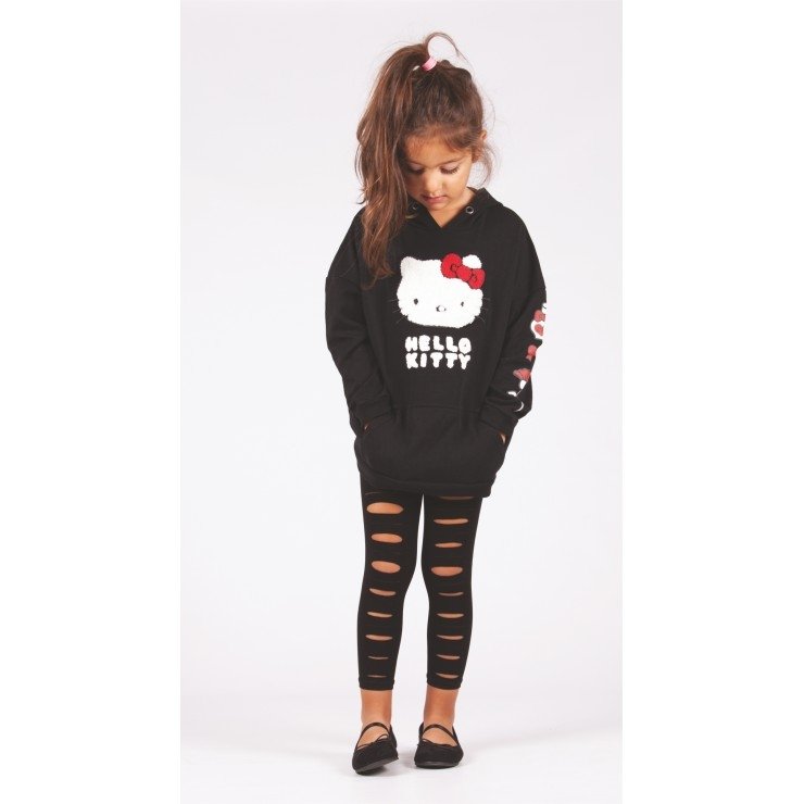 Pamuklu Yırtık Çocuk Tayt Daymod 2417003 - Siyah