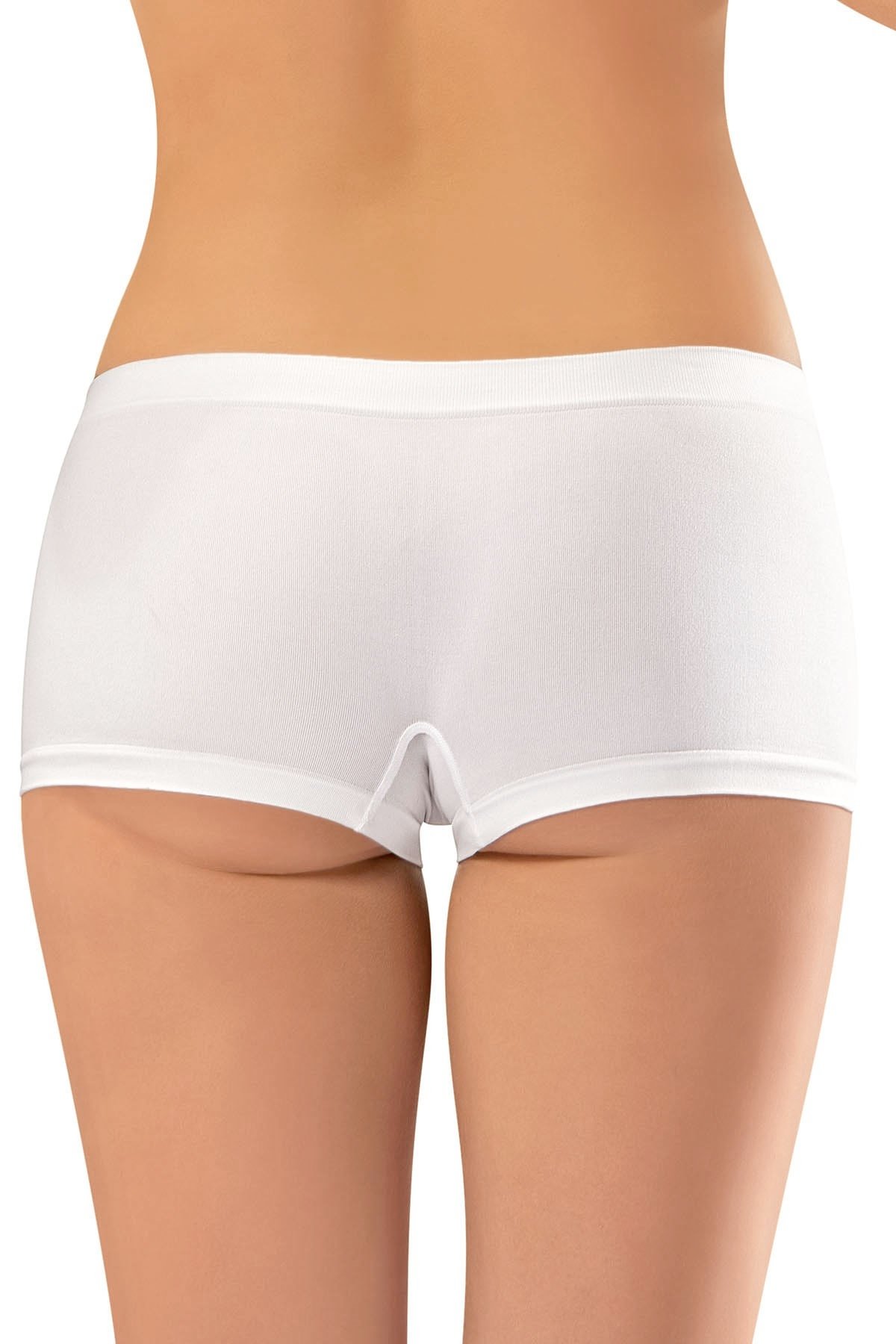 Dikişsiz Yüksek Bel Boxer Külot Erdem 626 - Beyaz
